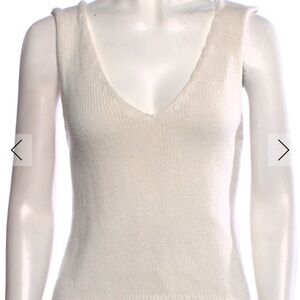 Anine Bing Cream V-Neck Tank Top